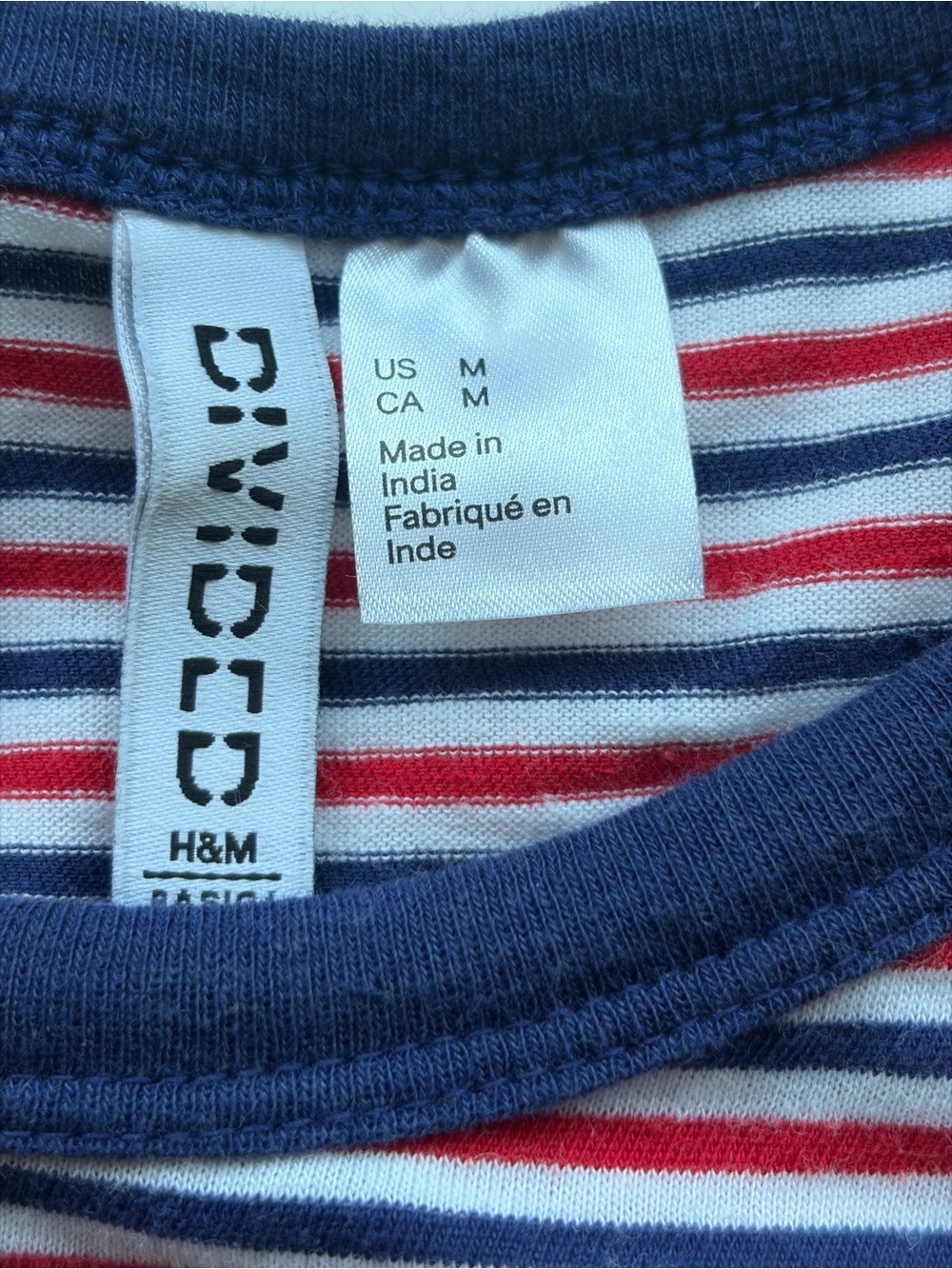 H&M Divided Retro Style Red & Navy Ringer Tee, EUC! - Picture 3 of 12